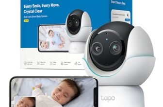 Tapo C840 4MP+2MP Telecamera WiFi Interno a Doppia Lente, Baby Monitor con Visione Notturna, Allarme Urlo, Volto Coperto, Report Sonno, Ninne Nanne e Rumore Bianco, Luce Notturna, MicroSD fino a 512GB