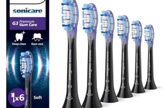 PHILIPS Sonicare G3 Premium Gum Care, testine di ricambio originali, nero, confezione da 6, HX9056/88, Nuovo, 6 Testine