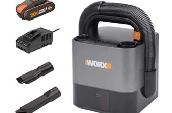 WORX 18V(20V MAX) Potente Aspirapolvere per Auto senza Fili a 2.0Ah Batteria WX030, 150W 10KPa con Scatola di Immagazzinaggio Integrata, Rete Filtrante Lavabile Rimozione Polvere