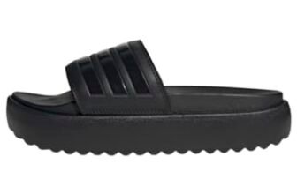 adidas Donna Adilette Platform Slides, Core Black/Core Black/Core Black, 40.5 EU