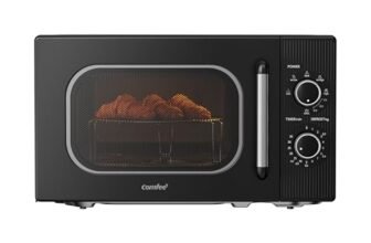 COMFEE’ Forno a Microonde con Grill, 20 Litri, Microonde 700W, Grill 1000W, 5 Livelli di Potenza, Funzione Grill, Timer 1-35 min, Design Compatto, Nero-CMO-MG202NC(BK)