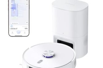 NARWAL Freo S Robot Aspirapolvere Lavapavimenti, 8000Pa, Pulizia Efficace a 8N, Stazione di Svuotamento Automatica da 3.5L, Navigazione Laser LDS e Mappatura 3D, Controllo Remoto via APP