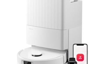 roborock QV 35S Robot Aspirapolvere, 10.000Pa, Antigroviglio, Panno Sollevabile, Autolavaggio, Asciugatura ad Aria, Stazione Tutto in Uno, Evitare Ostacoli, Strategie Pulizia dei Tappeti, Bianco