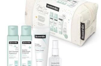 Suavinex, Beauty Case in Tessuto, Set Regalo Neonato con Cosmetici: Shampoo Gel 100 ml + Lozione Idratante 100 ml + Crema Pannolino 75 ml + Colonia Baby 50 ml. Formato viaggio. Dreams beige