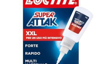 Loctite Super Attak XXL 20g, Colla liquida trasparente per applicazioni precise, Colla attaccatutto forte e resistente, Adesivo per legno, plastica, gomma, metallo, 1x20g