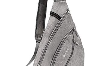 SUNSEATON Zaino Monospalla, Borsa Monospalla per Uomini Impermeabile, Spalla Marsupio Messaggero per Palestra Scuola, Esterni Trekking Escursionismo Viaggio Campeggio (Grigio)