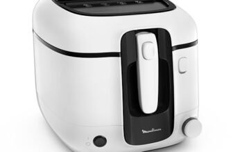 Moulinex Super Uno Friggitrice, 2.2 L di Olio, 1.5 kg di Capienza, Componenti Rimovibili Lavabili in Lavastoviglie, Ciotola Antiaderente, Filtraggio degli Odori, Protezione Antischizzi, AM312010