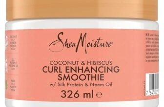 SheaMoisture Balsamo Leave-In Curl Enhancer Smoothie con Cocco e Ibisco – Balsamo per capelli ricci e corposi – Crema modellante con olio di cocco e burro di karité, senza solfati – 1 x 326 ml