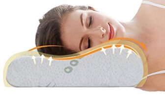 Ecosafeter Cuscino Cervicale Memory Foam, Ergonomico Traspirante Anallergico, Federa di Bambù Lavabile, Supporto Confortevole per Collo