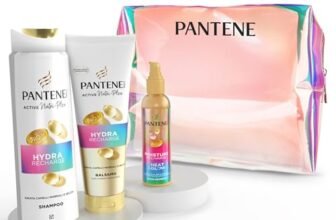 Pantene Set Regalo Donna Beauty Case Viaggio+ Linea Hydra Recharge Shampoo 250ml, Balsamo 200ml, Siero 135ml, Protegge Da Umidità, Crespo E Calore. Idratazione E Lucentezza Senza Appesantire