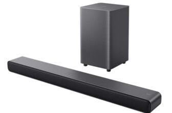 TCL S55HE Soundbar 2.1, 220W, Dolby Atmos, DTS Virtual:X, subwoofer wireless, Bluetooth 5.3, HDMI eARC, USB, ottico, montaggio a parete, telecomando incluso