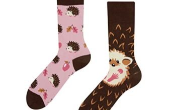 Dedoles Calzini Unisex Donna Uomo & Bambini Calze Cotone con tanti Design divertenti sinistra destra diversi, colore: Rosa, disegno: Riccio, taglia: 35-38