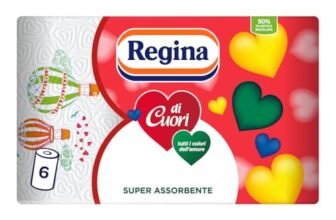 Regina di Cuori 6 Rotoli di Carta Cucina, 50 Fogli super Assorbenti a 2 veli