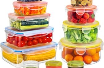 YASHE 28 Pezzi Contenitori Ermetici per Alimenti, Senza BPA Contenitore Plastica con Coperchio, Contenitori Cucina Organizer per Dispensa, Credenza, Sicuro nel Microonde e Lavastoviglie