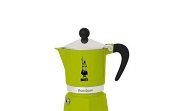 Bialetti Rainbow Caffettiera Colorata, Alluminio, Verde, 3 Tazze