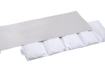 Medi Partners Cuscino Termico noccioli ciliegio 60x20cm 800g 100% Cotone 5 Camere Grande Terapia del freddo Federa sfoderabile (Grigio)
