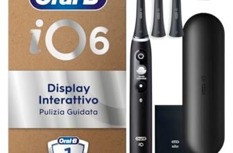 Oral-B Spazzolino Elettrico Ricaricabile iO6 Nero, 1 Spazzolino + 1 Dentifricio Sensibilità e Gengive Calm 75ml