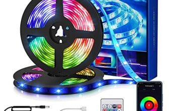 WEILY Striscia LED Alexa, 15M Wifi Led Strip Compatibile con Alexa, Wifi Colori Multipli 12V Con Telecomando,accorciabile, adesiva (2 volumi 7,5M)