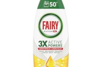 Fairy Platinum Detersivo Lavastoviglie Liquido, Gel Lavastoviglie, 50 Lavaggi, Extra Brillantezza, Profumo Di Limone