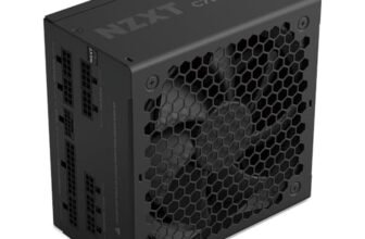 NZXT C750 Gold Core – PSU ATX 3.1 750W – 80 PLUS Gold – Cybenetics Platinum – Completamente modulare – PCIe 5.1 300W 12V-2×6 – Ventola 0 RPM – Condensatori 105 °C – Nero