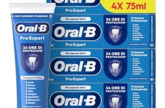 Oral-B Dentifricio Pro-Expert Protezione Professionale 4x75ml, Dentifricio Formato Convenienza, Clinicamente Provato, Pulizia Denti Efficace, Alito Fresco, Sapore Menta Dolce