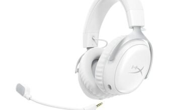 HyperX Cloud III S Wireless, Cuffie Bluetooth, Audio 3D, Microfono Noise-Cancelling, Fino a 200 ore di Autonomia, Dongle USB-C, Compatibili con PC, PS5, Nintendo Switch, Bianco
