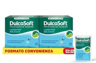 DulcoSoft Lassativo con Macrogol, Rimedi Stitichezza Adulti e Bambini – Senza Glutine, Senza Zucchero – Lassativo Delicato per Irregolarità Intestinale, Stipsi (40 Bustine)