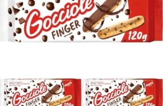 Pavesi Biscotti Frollini Gocciole Finger, Biscotti Snack, Pastafrolla con Base e Gocce di Cioccolato, Snack Gustoso, Confezione 120g (Confezione da 3)