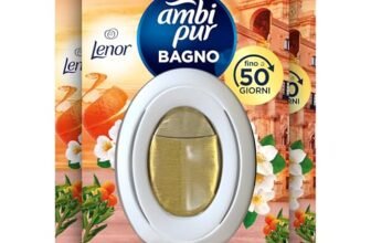 Ambi Pur Bagno Profumatore Per Ambienti, 8 Profumatori Bagno, Fragranza Arancia, Diffusore Ambiente Con Tecnologia Elimina Odori, Durata Fino a 50 Giorni Per Profumatore