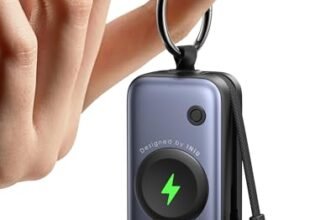 INIU Power bank, Stazione di ricarica per Apple Watch, 5000mAh 20W Powerbank per smartwatch, Caricatore Portatile con Cavo USB-C Integrato, Powerbank per Apple Watch, iPhone 17 16 15, Samsung, Xiaomi