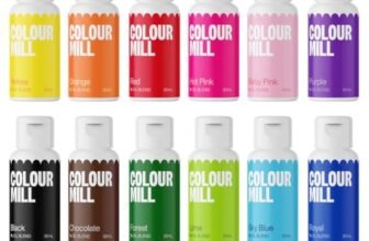 Colour Mill Oil Blend Food Colouring Set Kickstarter – Next Generation Food Colours: Yellow, Orange, Red, Hot Pink, Baby Pink, Purple, Blac, Chocolate, Forest, Lime, Sky Blue, Royal – Set 12 x 20 ml