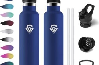 Borraccia Termica 1L, Bottiglia Termica a Prova di Perdite, senza BPA, Riutilizzabile, Facile Pulizia, Borraccia Acciaio Inox con Cannuccia, Termos per Adulto, Campeggio, Ciclismo, Viaggio, Yoga