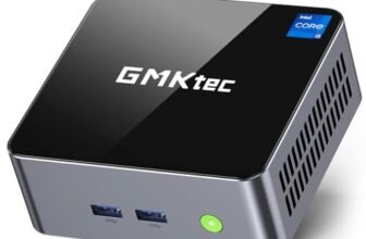 GMKtec Mini PC Intel i5-12450H (Turbo 4,4 GHz) 16 GB (8×2) DDR4 3200 MHz 512 GB M.2 PCIe3.0 NVMe SSD Mini Computer, USB 3.2/WiFi 6/BT5.2, LAN 2,5G/Type-C (DP/Dati)/HDMI*2/PC Desktop Triplo Display 4K