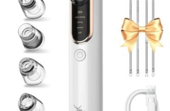Yccu Aspiratore Punti Neri Professionale, Elettrico Comedone per Pulizia Viso e Rimozione Pori, Aspira Brufoli e Impurità con 4 Testine e 4 Modalità di Aspirazione, Blackhead Remover Vacuum