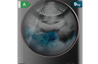 Cecotec Lavatrice 8Kg Carica Frontale Bolero DressCode 8900 Inverter FullColor Steel A. Acciaio 1400 Giri, Schermo 10,3″, 11 Programmi, Inverter, SteamMax, Classe A