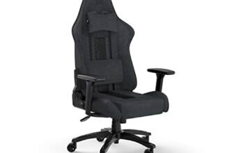 Corsair TC100 Relaxed-Rivestimento in Tessuto Gaming Chair, Grigio e Nero