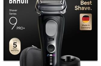 Braun Serie 9 PRO+ Rasoio Elettrico Barba, Wet&Dry, 5+1 Lame Di Precisione Ultra Sottili, Regolabarba Uomo, Tecnologia Pro SensoAdapt, 60 Min Utilizzo, Base Di Ricarica, 9610SI, Nero