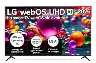 LG webOS UHD AI UA75 TV 75 pollici, Smart TV 4K Ultra HD, Processore α7 Gen8, webOS con AI, Filmmaker mode, HDR10, Gaming con VRR 4K@60Hz, Game Optimizer, Wi-Fi, 75UA75006LA 2025