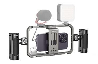 SMALLRIG Kit di Attrezzatura Video per Telefoni Cellulari Tutto in Uno per Creatori di Video Stabilizzatore Portatile in Alluminio per iPhone 17/16/15/14/13 Pro/Max e Altri Telefoni Android – 4121