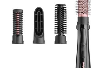 BaByliss Spazzola ad aria, 4 accessori intercambiabili per lisciare, modellare e dare volume, funzione anti-crespo, 2 temperature + aria fredda, AS126E