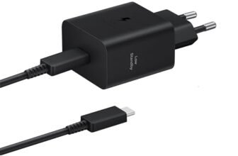Samsung EP-T4511 Caricabatterie originale 45W Super Fast Charging, Porta USB-C (con Cavo), Nero