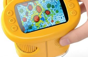 OAEBLLE Microscopio Bambini, Microscopio Digitale 1000X 4K con Schermo 2,4″, 8 LED, USB Ricaricabile, Giocattolo Educativo per Scuola, Idea Regalo di Natale e Ritorno a Scuola, per Bambini 3–12 Anni
