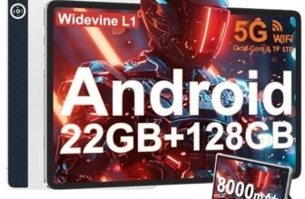 DMOAO Tablet Android 14 con 22GB RAM+128GB ROM(1TB TF, Tablet 10 Pollici con Widevine L1, Octa-Core 2.0GHZ, 5G Wi-Fi, GPS, 8000mAh, 8MP+5MP, Bluetooth 5.0, USB-C, Tastiera, Argento