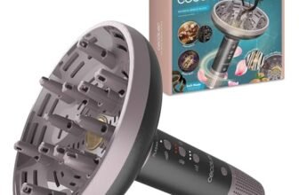 Cecotec Asciugacapelli Diffusore Ricci XXL DryWave Nébula Black. 1300W, Olio di Argan e Cheratina, Motore Brushless, PlasmaTech Anticrespo, Modalità Soft, 3 Velocità e Temperature, 12 Denti