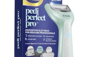 Dr. Scholl’s Pedi Perfect Pro Pedicure Elettrico Professionale Piedi – Rimuovi Calli e Duroni, Lima Elettrica Talloni, Fresa Pedicure Ricaricabile e Impermeabile, 3 Rulli, Raccogli Polvere