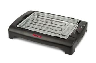 Girmi BQ12 Barbecue Elettrico, 2000 W, Griglia INOX, 34 x 24,5 cm, Regolazione temperatura, Completamente smontabile, Vassoio raccogli grasso, Resistenze in acciaio corazzato