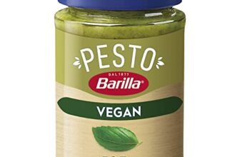 Barilla Pesto al Basilico 100% Vegetale, Pesto Vegano con Basilico Italiano, Senza Aglio, Senza Glutine e Senza Formaggi, Naturalmente Senza Lattosio, Sugo Pronto per Pasta, 195 g