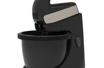 BLACK+DECKER BXMXA500E Sbattitore con Ciotola Rotante, 500W, Ciotola da 2.5L Estraibile, 5 Velocità, Turbo, 2 Set di Ganci Intercambiabili, Ganci per Impastare e Fruste