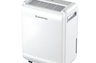 Ariston DEOS 12 EVO – Deumidificatore Casa Muffa Portatile 12L/24h con Ruote, Bagno e Ambienti Fino 31㎡, Piccolo Assorbi Umidità 32×41,4×20,5 – 3 Velocità d’Aria e Filtro Antipolvere, Consumo Max 210w