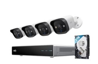 Sistema NVR PoE eufy E40, 4 Telecamere 4K, Telecamera Esterna, 4K UHD, Campo Visivo 122°, Visione Notturna a Colori, Reg. 24/7, rilevamento AI, Strobo Rosso e Blu, NVR 8 canali, HD 2 TB preinstallato